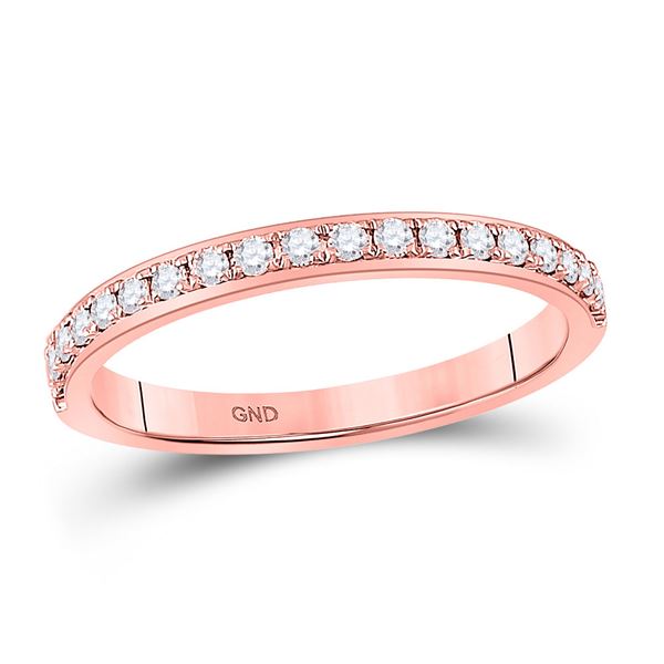 Round Diamond Wedding Single Row Band 1/4 Cttw 14KT Rose Gold