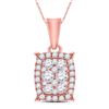Image 1 : Round Diamond Rectangle Cluster Pendant 1/4 Cttw 14KT Rose Gold