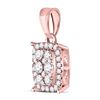 Image 2 : Round Diamond Rectangle Cluster Pendant 1/4 Cttw 14KT Rose Gold