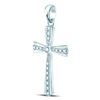 Image 2 : Round Diamond Religious Cross Pendant 1/10 Cttw 10KT White Gold
