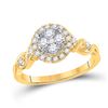 Image 1 : Round Diamond Cluster Halo Ring 1/2 Cttw 10KT Yellow Gold
