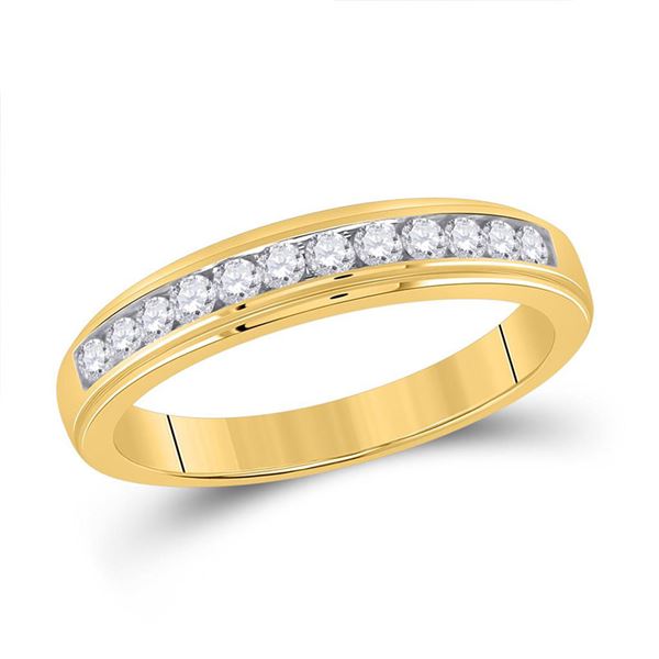 Round Diamond Wedding Band Ring 1/2 Cttw 10KT Yellow Gold