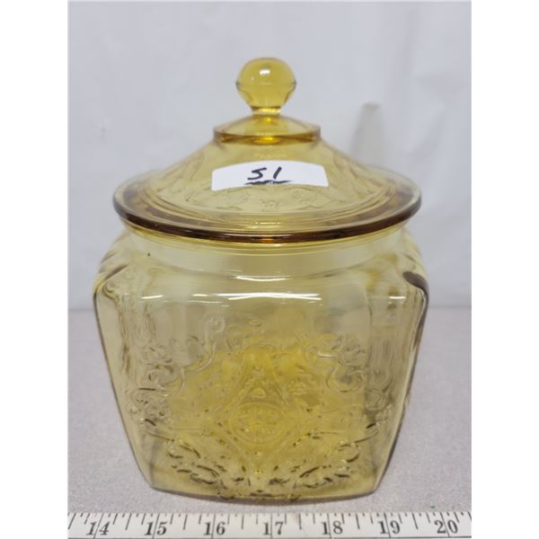 Cookie jar, amber Madrid pattern