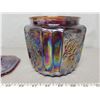 Image 4 : Cookie jar, iridescent carnival red tint glass