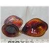 Image 5 : Rooster on nest iridescent carnival red tiny glass no chips or cracks