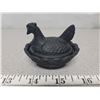 Image 1 : Small black hen on nest no chips or cracks