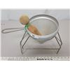Image 2 : Antique strainer/sieve with pestle and stand