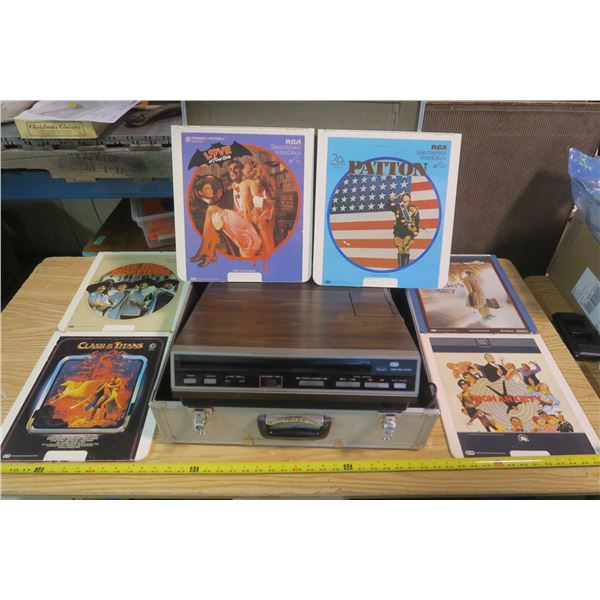 Sears Video Disc Player, Plus 6 Discs Working With Metal Case