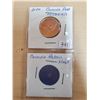 Image 1 : Lot of 2:  2000 Canada Post Medallion, Canada Ration Meat Token/