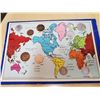 Image 3 : Lot of 2 Foreign Coin cards:  Coins of the World & Coin 'Map'