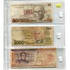 Image 1 : Lot of 3 Notes:  Brazil (50 & 1000 Cruzieros), Mexico 5000 Pesos