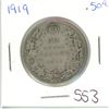 Image 1 : 1919 Canadian 50¢ piece