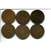 Image 1 : 6 UK large one penny 1877, 1919, 36, 37 39, 45