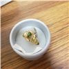 Image 1 : 14k gold plated jade ring size 8
