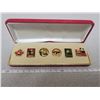 Image 1 : Beautiful set of 6 panda pins in red case