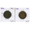 Image 1 : 1896 & 1901 VG Canadian large pennies