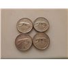 Image 1 : 4 silver 1967 Canadian quarters