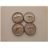 Image 1 : 4 silver 1967 Canadian quarters
