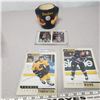 Image 1 : Collectable Lot Steelers Beer Holder, Uncut Promo Cards, 5x7 Pavel bure and JoeThornton RC