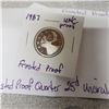 Image 3 : Lot of 4 Candian Coins 1987 Frosted Proof Quarter, 1981 Voyageur Silver Dollar, 2020 UN Loon & 2017 