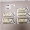 Image 2 : Lot of 5 Consecutive Serial # Canadian UNCIRCULATED $1 Dolar Bills