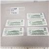 Image 3 : Lot of 5 Consecutive Serial # Canadian UNCIRCULATED $1 Dolar Bills