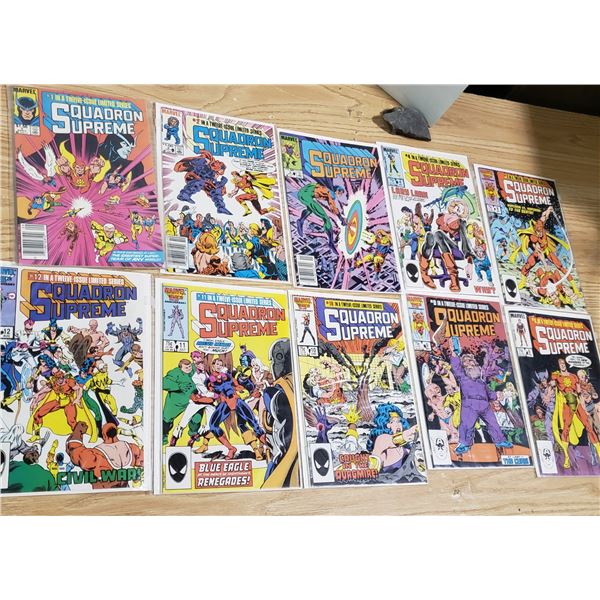 Squadron Supreme Limited Series #1 - #4, #6, #8 - #12  Lot of 10 Marvel Comics Bronze Age