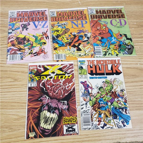 Marvel Universe #3, #8 & #12 (Bronze Age) , Hulk #321 and X Factor #89 Lot of 5 Marvel