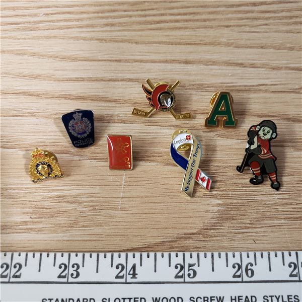 Lot of 7 Pins RCMP Olympic Hockey Veterans All MINT