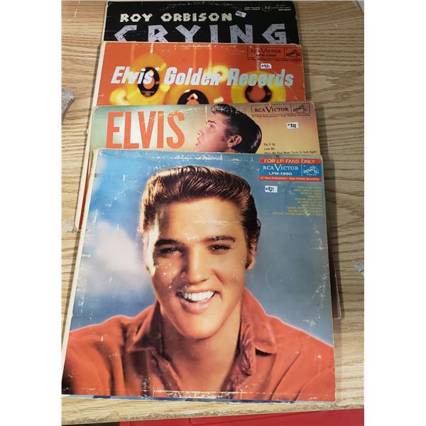 4 Vintage LP Records 3 Elvis Presley and Roy Orbinson