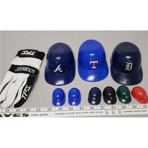 9 MLB Mini Helmets and New Batting Glove