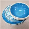 Image 1 : Set of Blue and White Picnic / Camping Dishes
