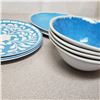 Image 4 : Set of Blue and White Picnic / Camping Dishes