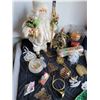 Image 2 : Lot of assorted Gold christmas decor. Beaded garland, paper wrap, angel tree topper & gold & brass o