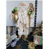 Image 7 : Lot of assorted Gold christmas decor. Beaded garland, paper wrap, angel tree topper & gold & brass o
