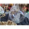 Image 7 : Christmas decor. Gift bags, glass ornaments, St Nicholas, basket with misc.