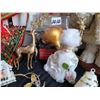 Image 8 : Christmas decor. Gift bags, glass ornaments, St Nicholas, basket with misc.