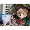 Image 4 : Singing Christmas Bear lot. Various decor & crafts in laundry basket.
