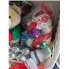 Image 5 : Singing Christmas Bear lot. Various decor & crafts in laundry basket.