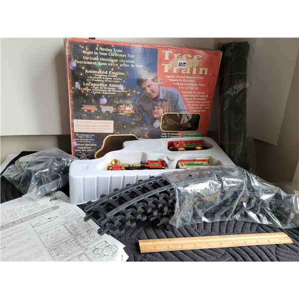 Tree train, battery operated. Set up inside your tree or around the base.