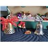 Image 4 : Vintage glass ornaments, silver and brass bells, holiday magnets & tinsel.