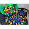 Image 2 : Container of 96 large lego Blocks & 38 Mega Blocks for child over 1 1/2.