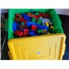 Image 6 : Container of 96 large lego Blocks & 38 Mega Blocks for child over 1 1/2.