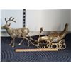 Image 1 : Solid Brass Reindeer and Sleigh. Sled detaches.