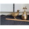 Image 1 : Solid Brass Partridge & Pear trinket holder. Made in India.