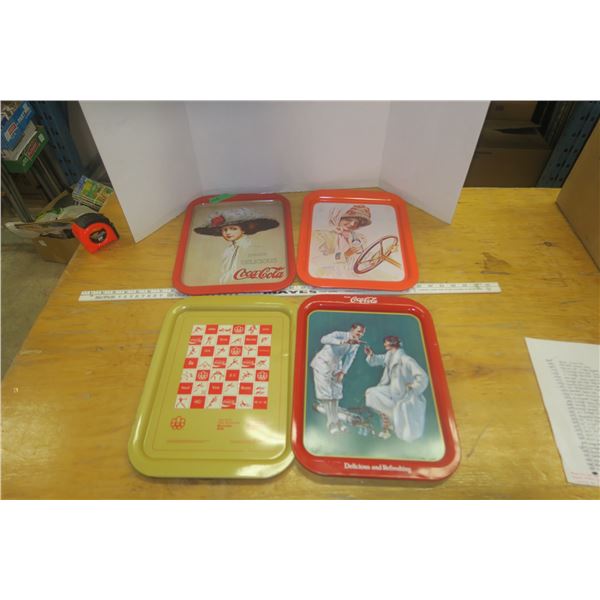 4 Vintage Coca-Cola Trays