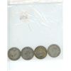 Image 1 : 4 1949 Silver Canadian Quarters