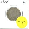 Image 1 : 1910 Canadian Silver Twenty-five Cents