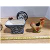 Image 5 : lot of hen & rooster planters