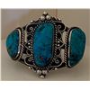 Image 1 : Morenci Turquoise 3 Stone Cuff Bracelet